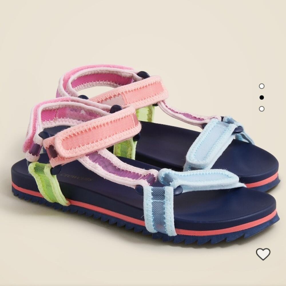 Crewcuts rainbow colorblock sporty-strap sandals